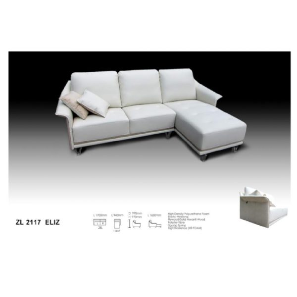Eliz L-Shape Full Leather Sofa