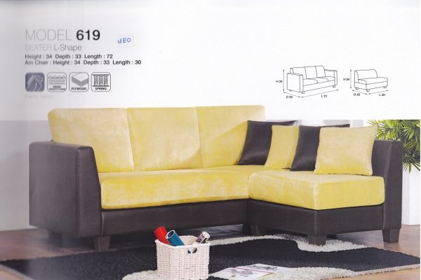 Doris PVC & Fabric Sofa