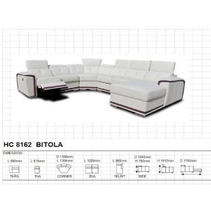 Bitola Modular Corner Leather Recliner Sofa