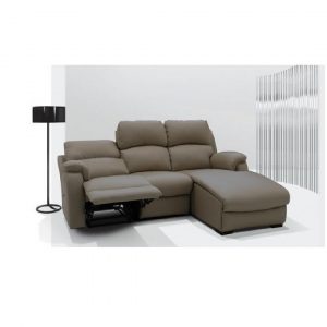 Asclepius Italy Half Leather Sofa with Manual Recliner