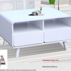 Cinde Tempered Glass Top Coffee Table