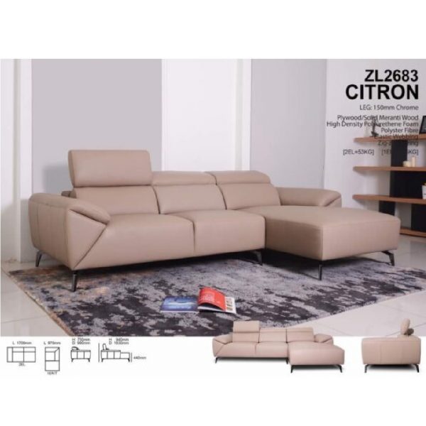 Citron Mastrotto Italia Leather Sofa