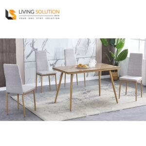 Vici 1+4 Tempered Glass Dining Table Set