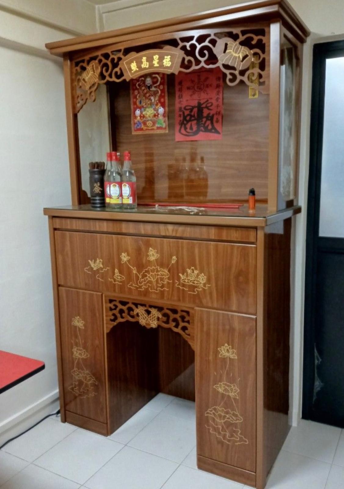 Altar Table 370E at customer house Altar Table 370E at customer house Traditional Chinese Altar Cabinet