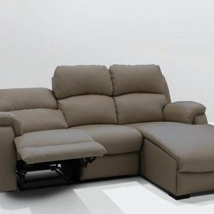 Asclepius Italy Half Leather Sofa with Manual Recliner