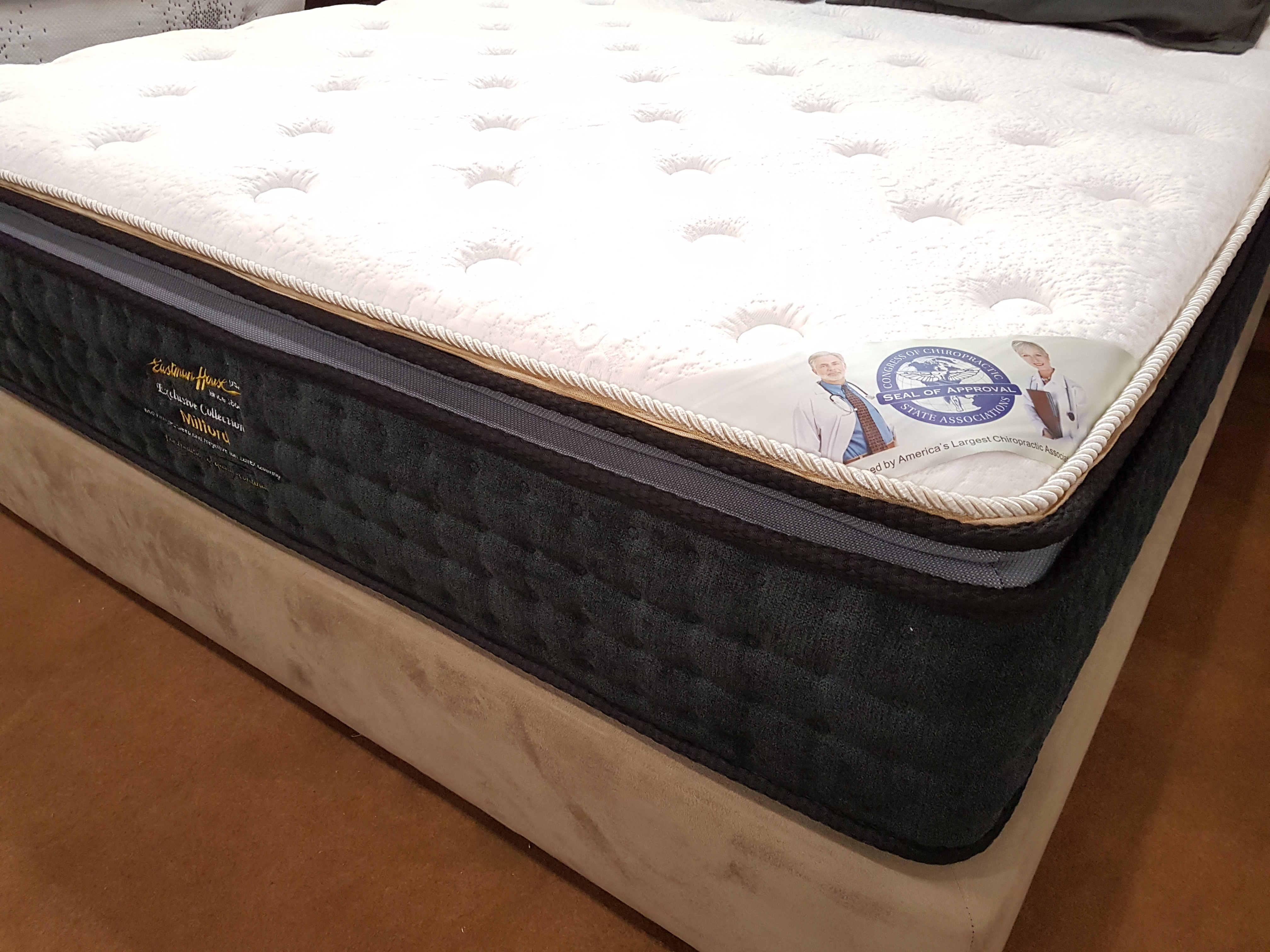 Eastman House Milford 3½" Plush Pillow Top Negative Ion Natural Latex Quilting Individual Pocketed Spring Mattress