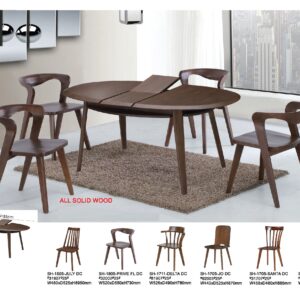 Arc Solid Wood Extension Dining Table Set
