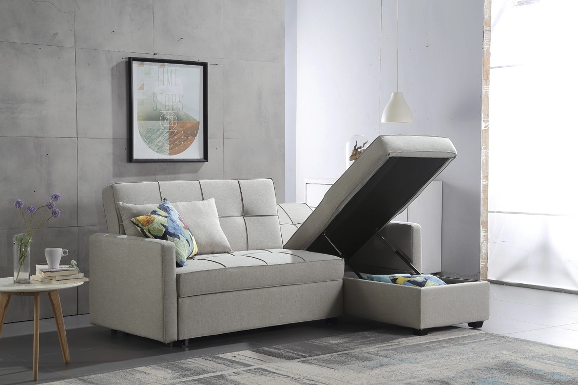 bayshore sofa bed with storage - living solution pte ltd