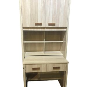 Fleur Study Table with Open Shelving and Compartment