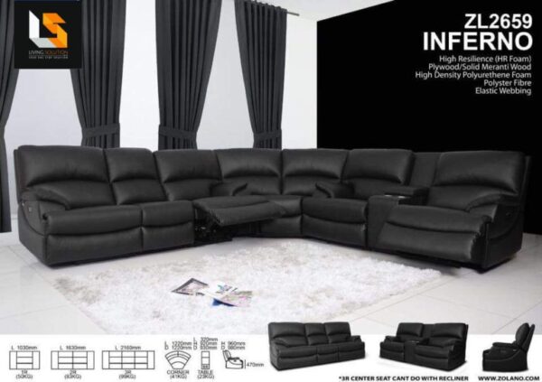 Inferno Full Leather Sensor Recliner Sofa