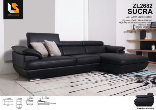Sucra L Shape Leather Sofa