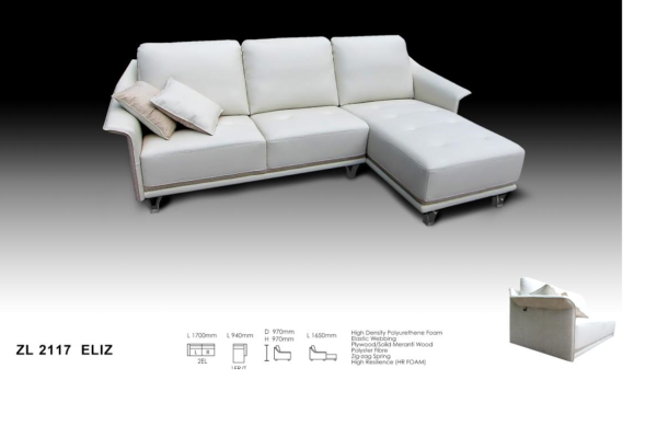 Eliz L-Shape Full Leather Sofa