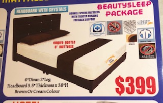 Beautysleep Bed Frame with Bonell Spring Mattress Package