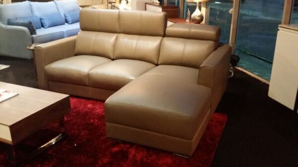 Cozzi L Shape Half Leather Slider Sofa