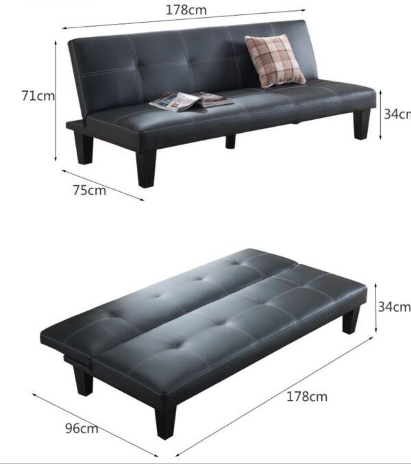 Fox PU Leather Sofa Bed