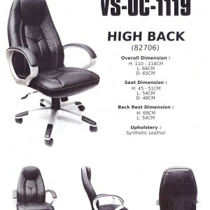 High Back Synthentic Leather Executive Office Chair (Black)