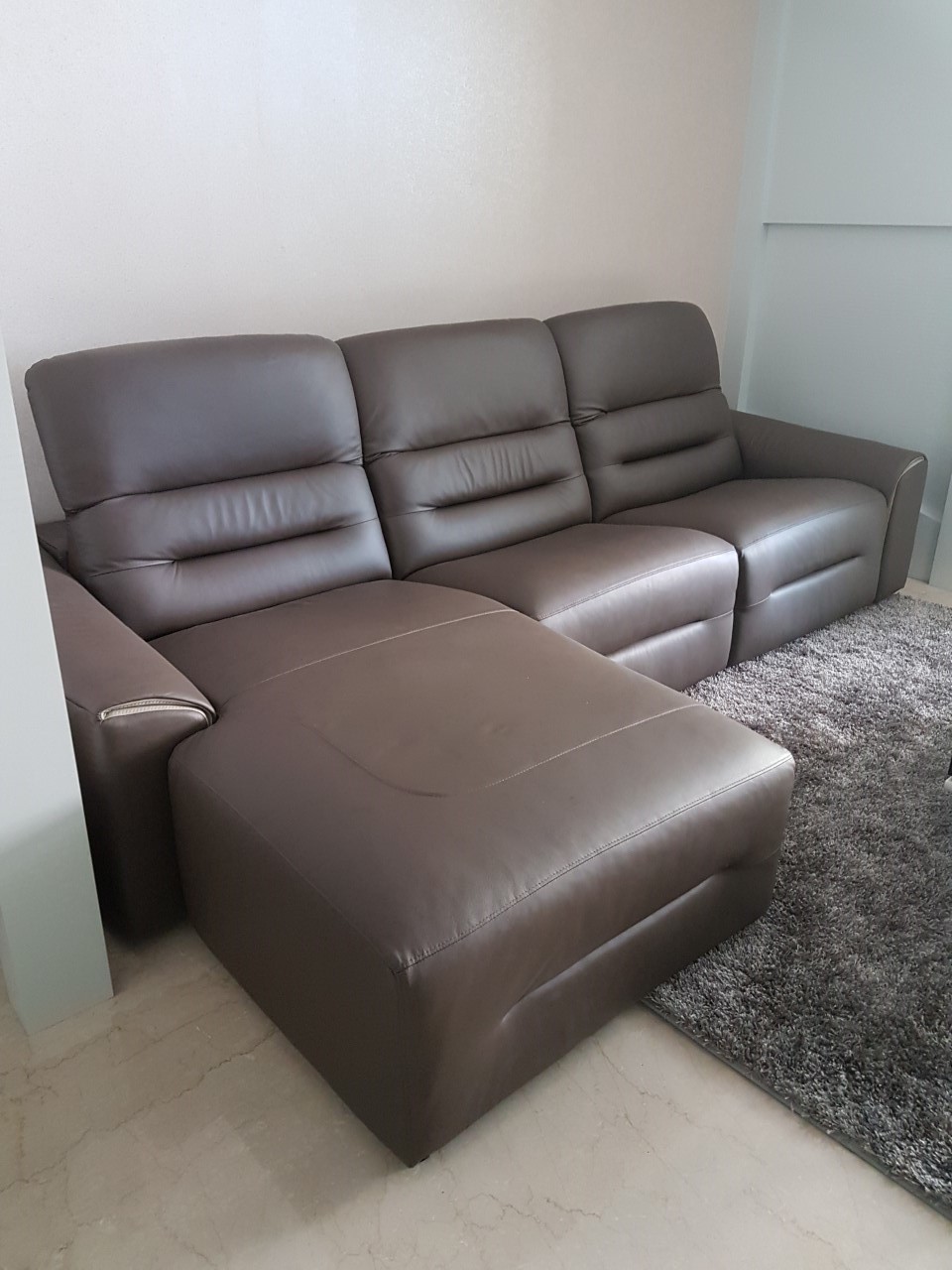 Novo L Shape 200cm Full Leather Recliner Sofa