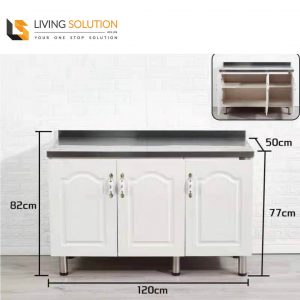 120cm Stainless Steel Top Wooden Kitchen Cabinet