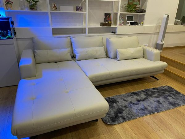 Zona 290cm Half Italian Leather Sofa