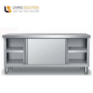 304 Stainless Steel Sliding Door Kitchen Cabinet - Living Solution Pte Ltd