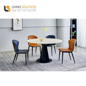 Vara Round Sintered Stone Extendable Dining Table