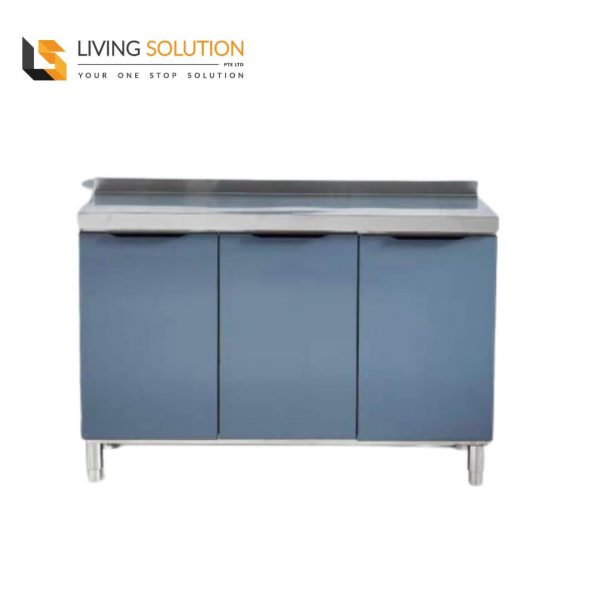 100cm Grey Tempered Glass Stainless Steel Kitchen Cabinet
