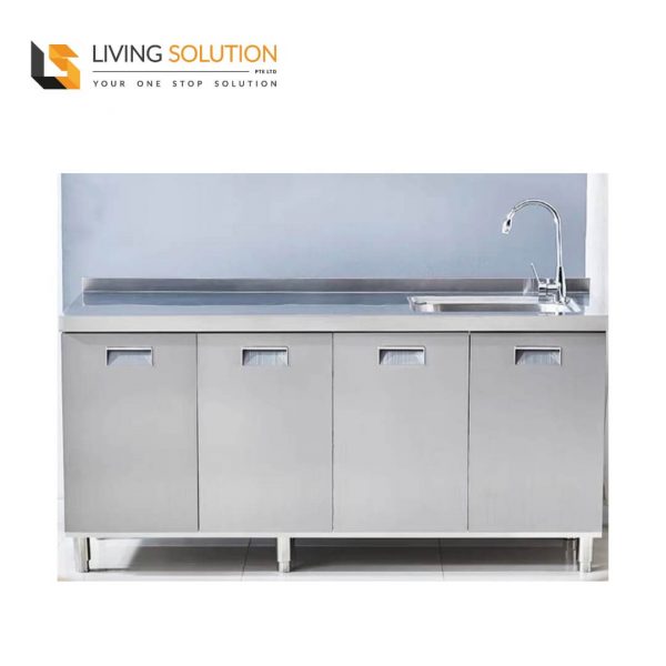 160cm Full Stainless Steel Kitchen Cabinet with Single Sink