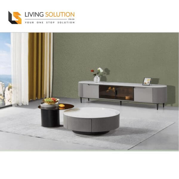 Zeronis Sintered Stone Coffee Table and TV Console