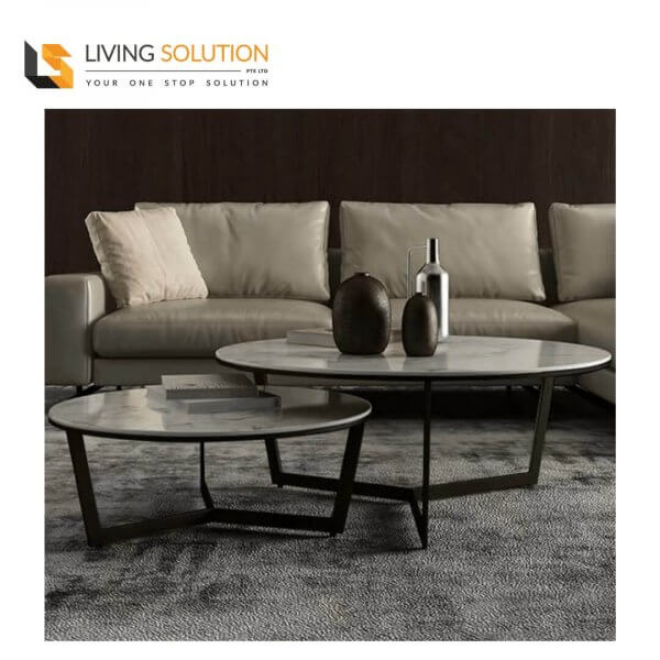 Siva Sintered Stone Coffee Table Black Legs Furniture
