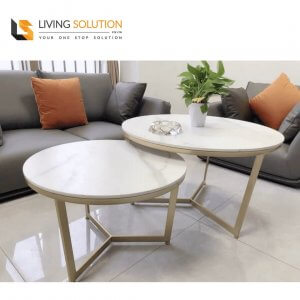 Siva Sintered Stone Coffee Table Gold Legs Furniture