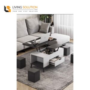 Dawi Multi Functional Coffee Table Grey White Colour