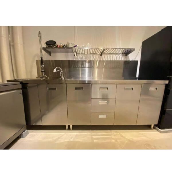 07 Customised Modular 304 Full Stainless Steel Kitchen Cabinet