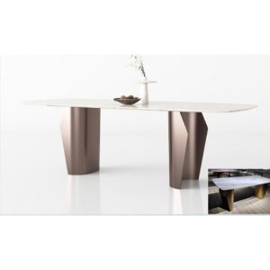 Aleo Sintered Stone Dining Table Stainless Steel Leg
