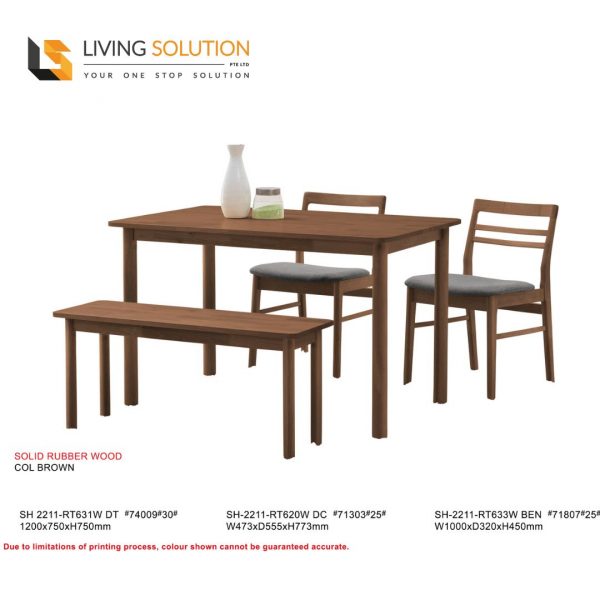 Anas Solid Rubber Wood Dining Table or Set