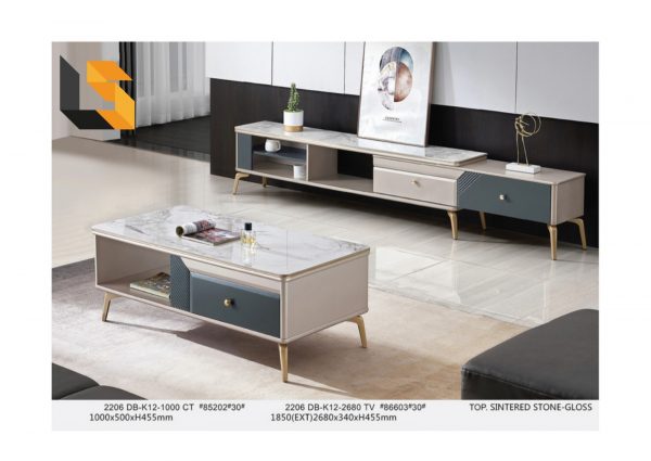 Gabrie Gloss Sintered Stone Top TV Console