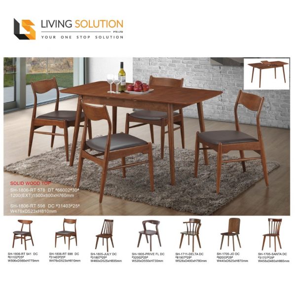 Lebana Wooden Extendable Dining Table or Set