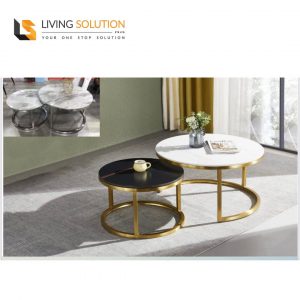 Deva Cultured Marble Top Sintered Stone Top Coffee Table Set