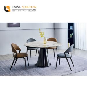 Veron II Round Sintered Stone Extendable Dining Table