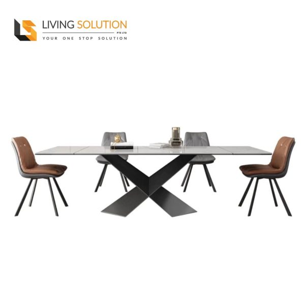 Aris Sintered Stone Side Extension Dining Table