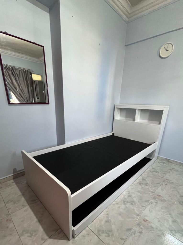 VF-011 Wooden Pull Out Bed Frame - Living Solution Pte Ltd