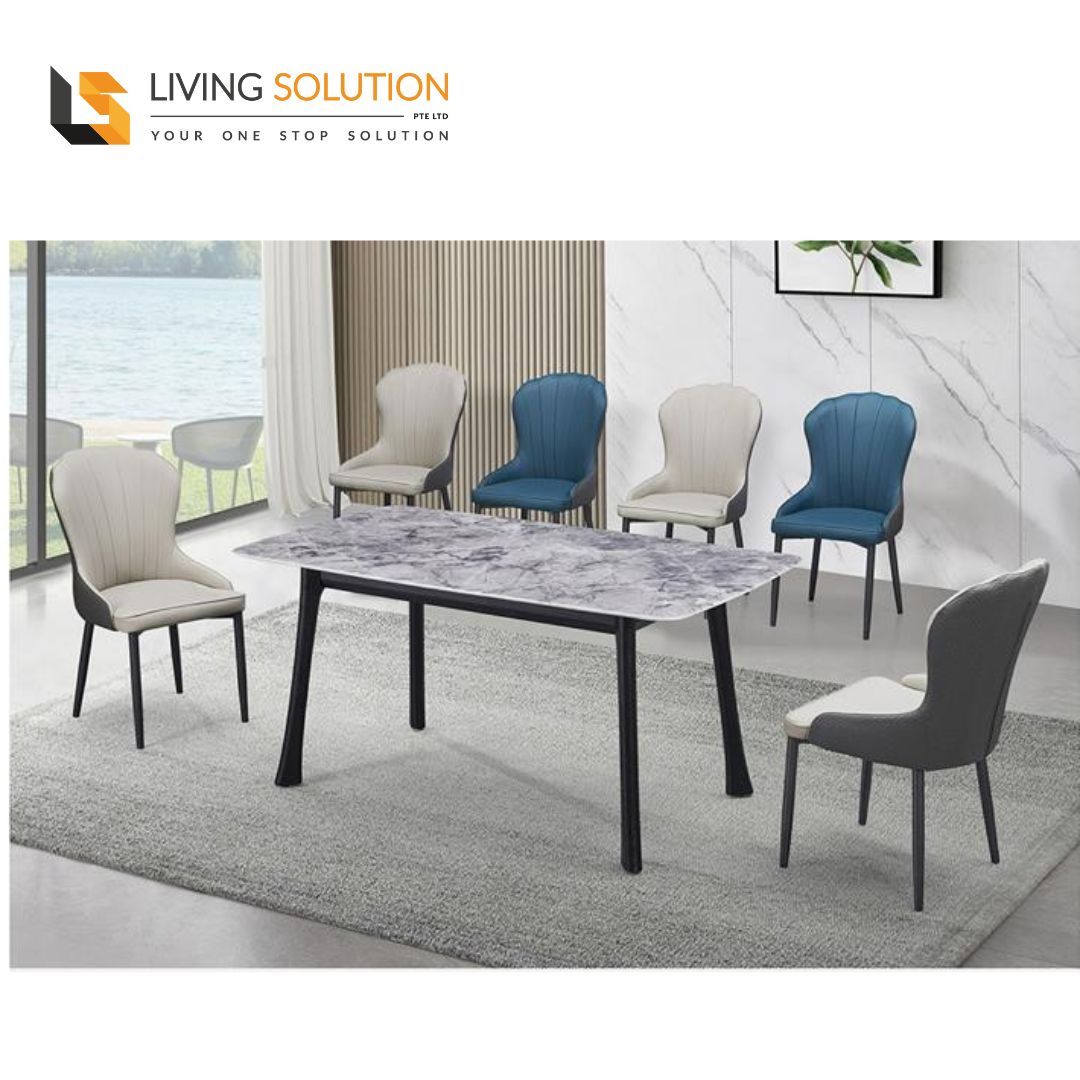 Lino Marble Dining Table - Living Solution Pte Ltd