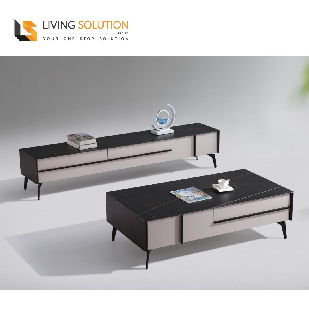 Zint Sintered Stone Top Coffee Table and TV Console Zint Sintered Stone Top Coffee Table and TV Console