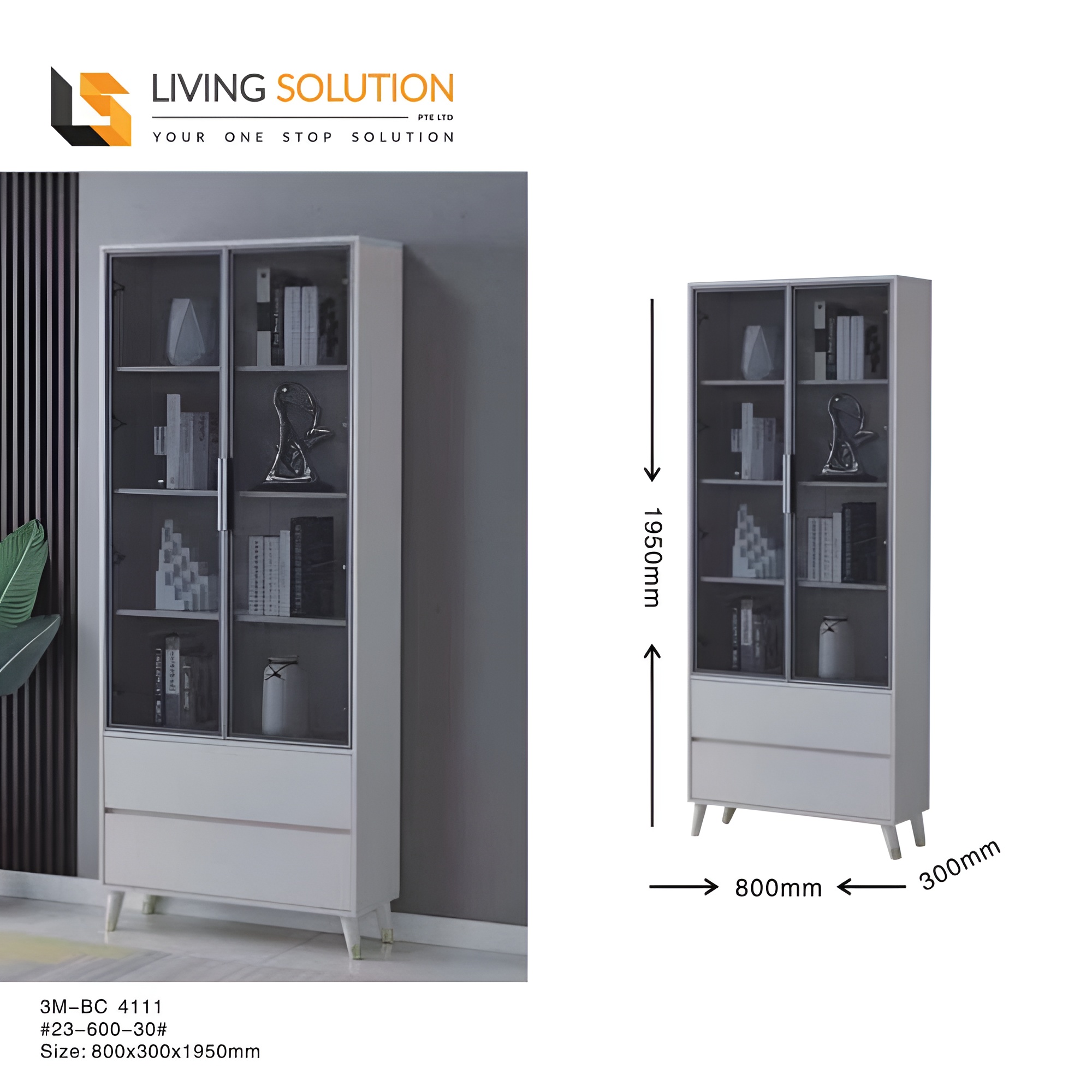 Boris 2 Door Bookshelf Boris 2 Door Bookshelf