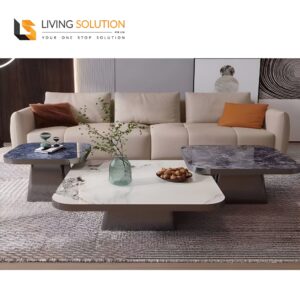 Masto Sintered Stone Coffee Table Stainless Steel