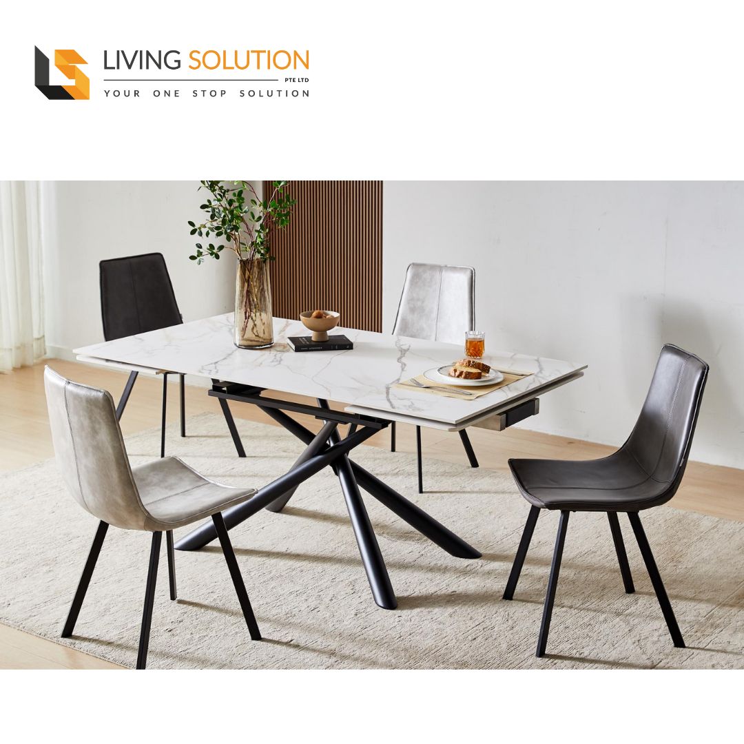 Knox Sintered Stone Side Extendable Dining Table (1) Knox Sintered Stone Side Extendable Dining Table (