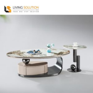 Leah Coffee Table Sintered Stone Top Stainless Steel Base
