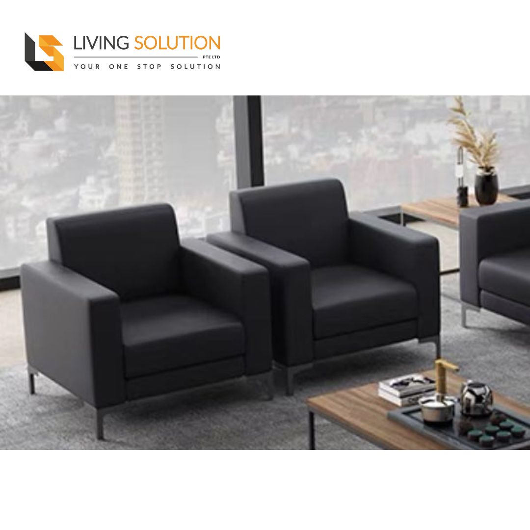 Zaza Office Sofa Half Leather Sofa (1) Zaza Office Sofa Half Leather Sofa