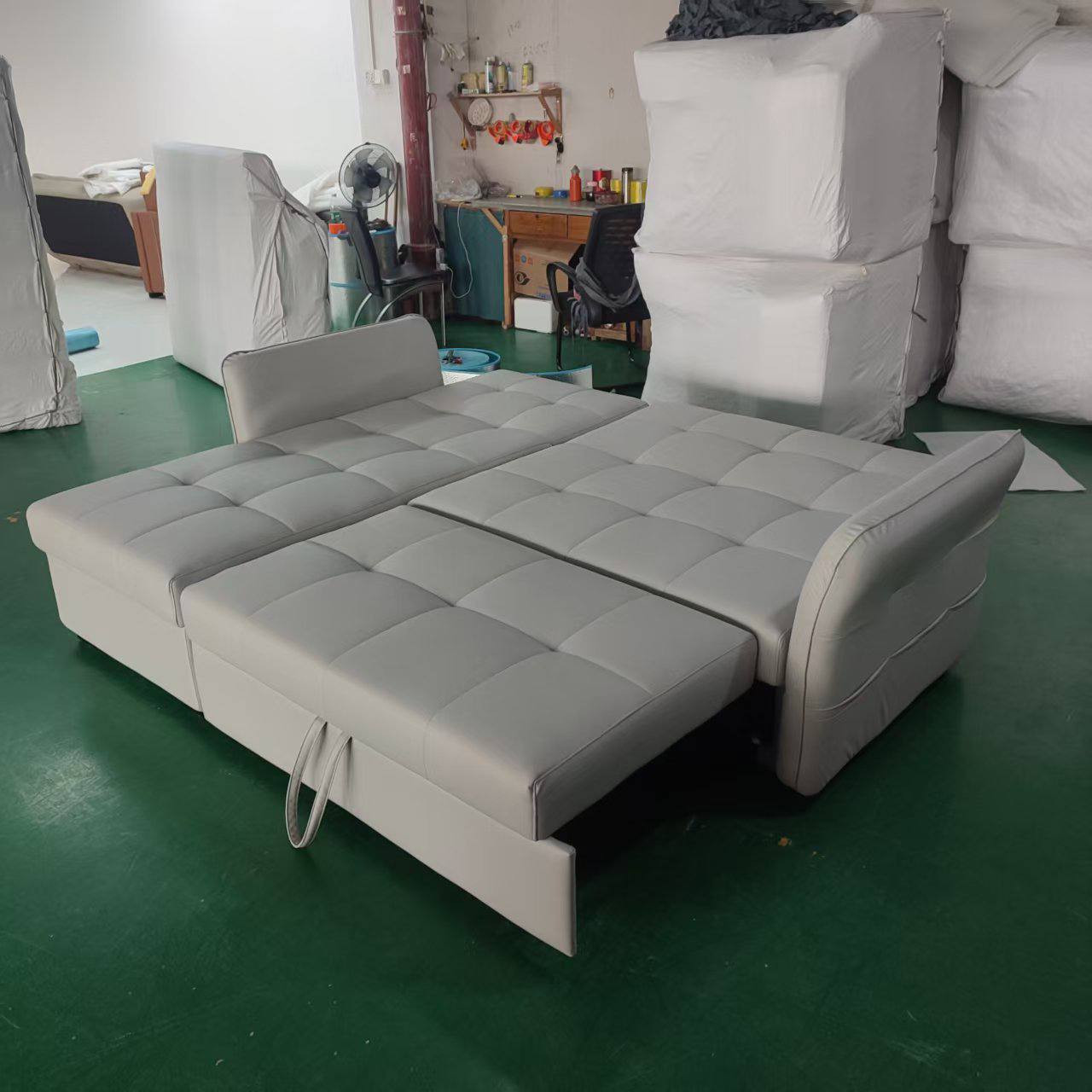 Carra L Shape Sofa Bed with Storage 225cm Grey in bed Carra L Shape Sofa Bed with Storage 225cm Grey in bed