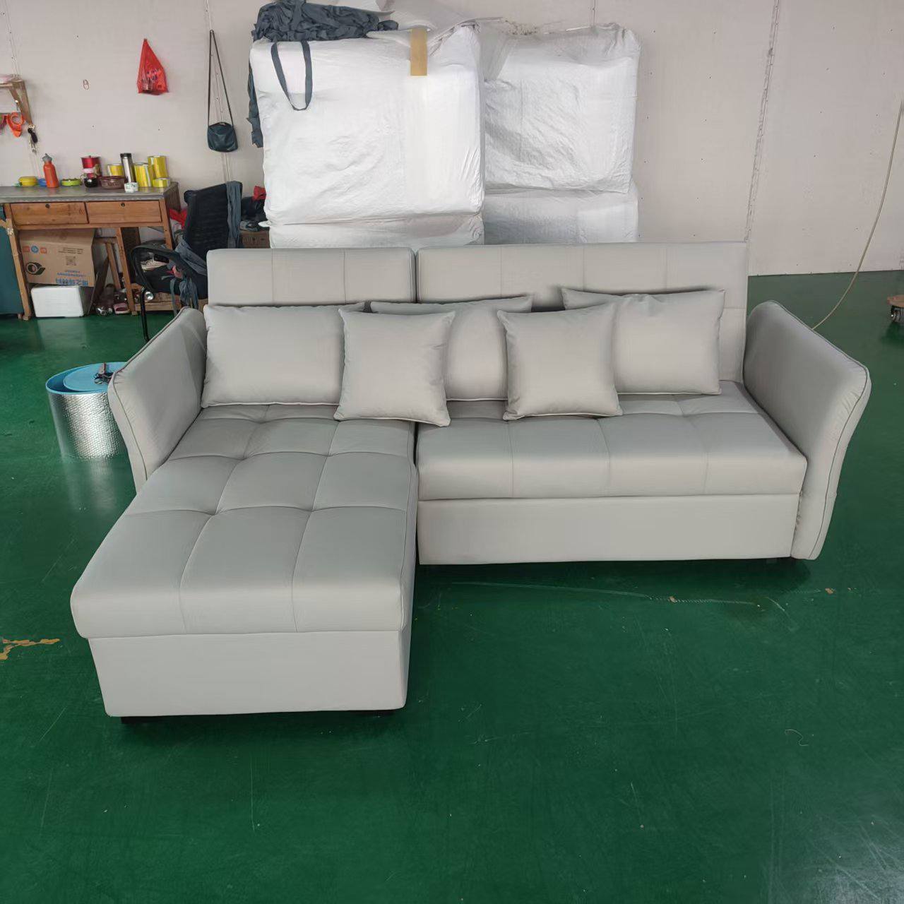 Carra L Shape Sofa Bed with Storage 225cm Grey Carra L Shape Sofa Bed with Storage 225cm Grey