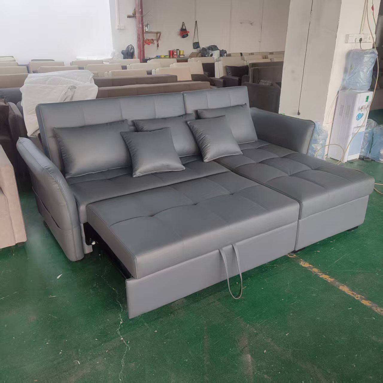 Carra L Shape Sofa Bed with Storage 225cm dark grey - Carra L Shape Sofa Bed with Storage 225cm dark grey